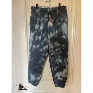 Women's STOOSH Navy & White Tie-Dye Athleisure Joggers XL